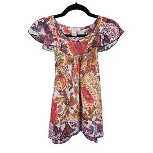 SushiFlower Paisley Print off Shoulder Dress/Tunic Women's M